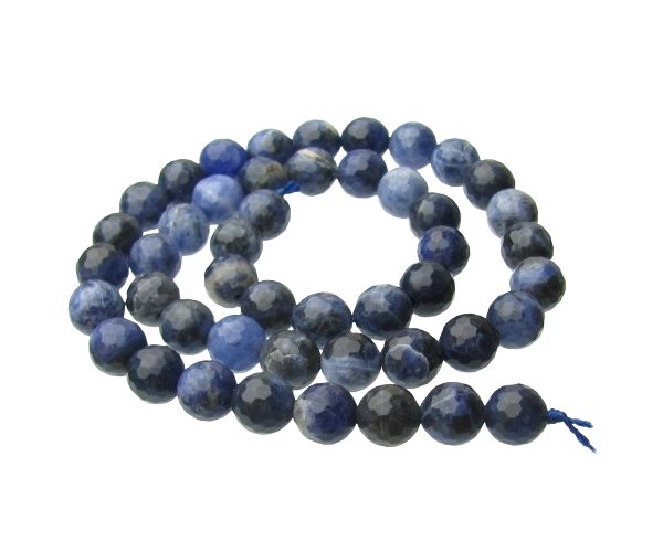 sodalite faceted gemstone round beads 8mm