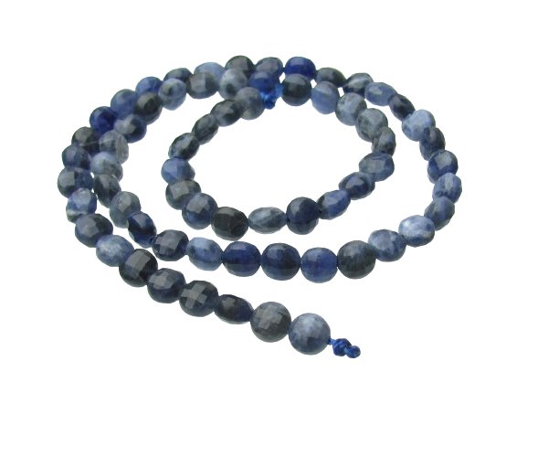 sodalite gemstone beads faceted coin 6mm