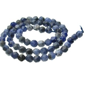 sodalite faceted crystals beads natural 6mm