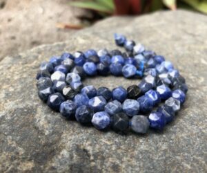 sodalite faceted crystals beads natural 6mm
