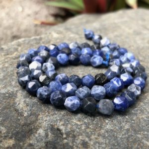 sodalite faceted crystals beads natural 6mm