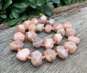 sunstone faceted nugget natural gemstone beads