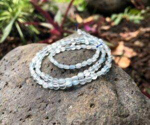 aquamarine faceted coin gemstone beads