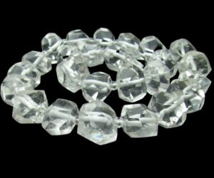 clear quartz faceted nugget beads