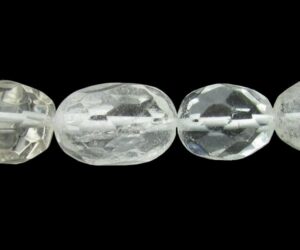 clear quartz faceted egg nugget gemstone beads crystals