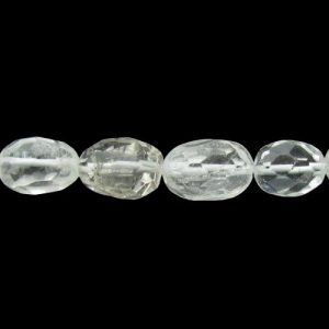 clear quartz faceted egg nugget gemstone beads crystals