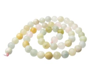 morganite faceted 8mm round gemstone beads