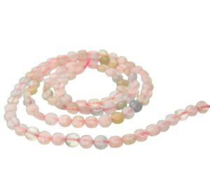 morganite faceted coin gemstone beads