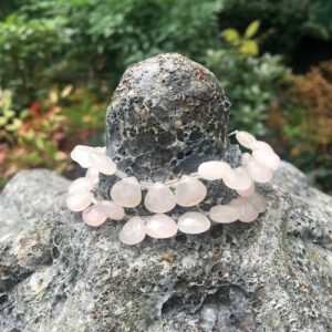 rose quartz teardrop gemstone beads