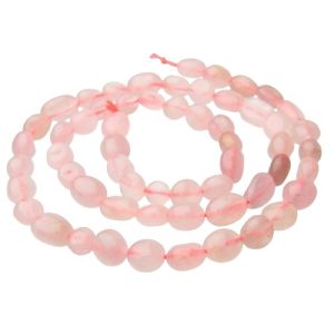 rose quartz pebble crystal beads