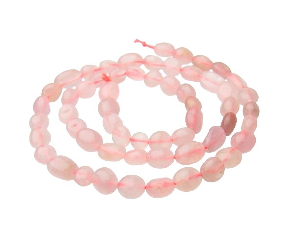 rose quartz pebble crystal beads