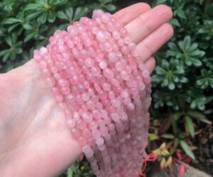 rose quartz pebble crystal beads