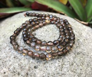 smoky quartz faceted small coin natural gemstone beads
