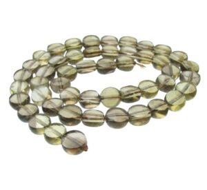 smoky quartz faceted coin gemstone beads 8mm crystals