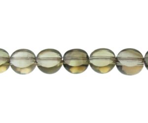 smoky quartz faceted coin gemstone beads 8mm crystals