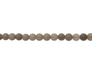 smoky quartz gemstone round beads matte 6mm