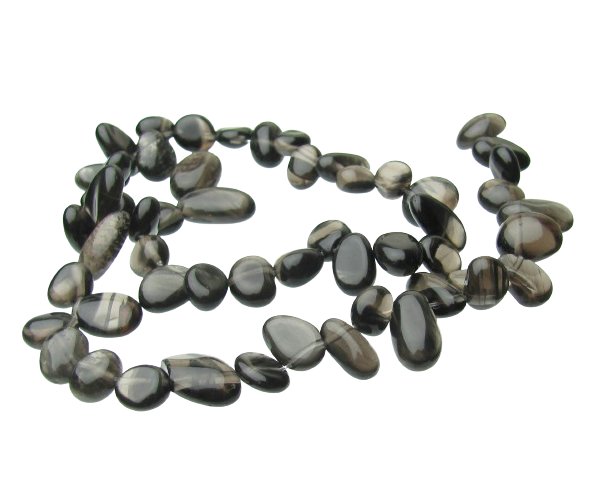 smoky quartz crystals nugget beads