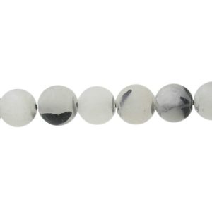 matte tourmalinated quartz 6mm round beads australia