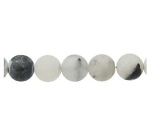 matte tourmalinate quartz 8mm beads gemstone