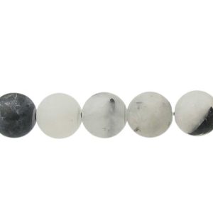 matte tourmalinate quartz 8mm beads gemstone