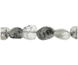 tourmalinated quartz polished nugget gemstone beads