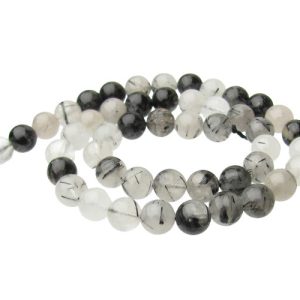 tourmalinated quartz 8mm gemstone beads natural crystals australia