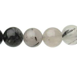 tourmalinated quartz 8mm gemstone beads natural crystals australia