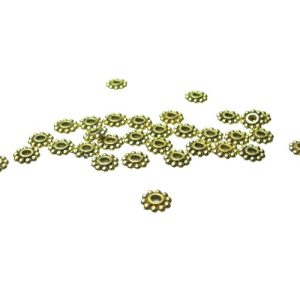 gold daisy spacer beads