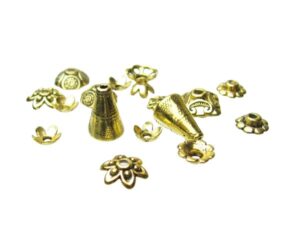 mixed antique gold bead caps