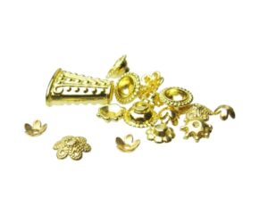 bright gold mixed bead caps