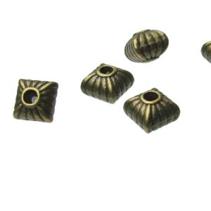 bronze striped pillow spacer metal beads