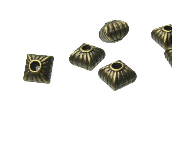bronze striped pillow spacer metal beads