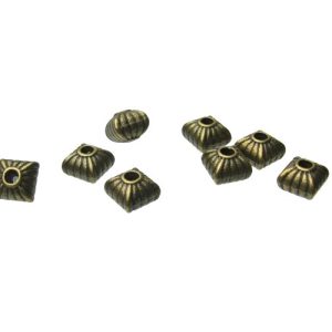 bronze striped pillow spacer metal beads