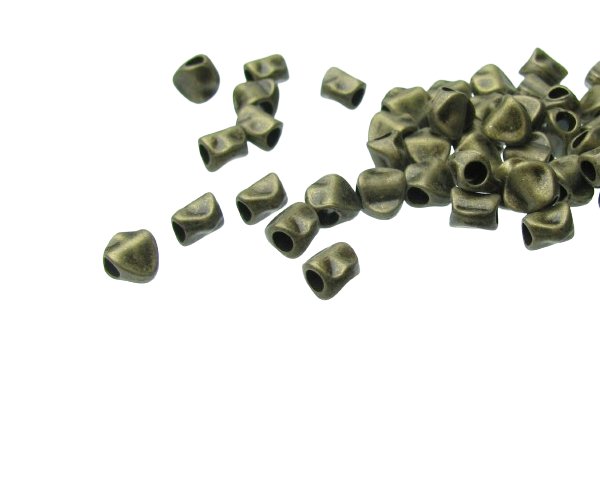 bronze pinched coin spacer beads