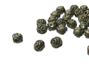 bronze rose shaped spacer beads