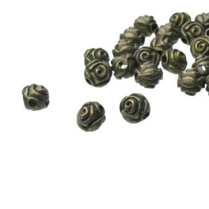 bronze rose shaped spacer beads
