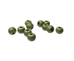 bronze spotty barrel metal spacer beads
