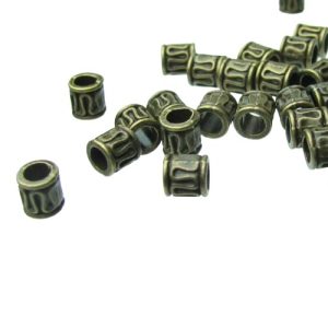 bronze swirl tube spacer beads