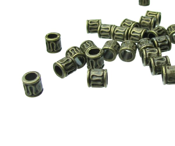 bronze swirl tube spacer beads