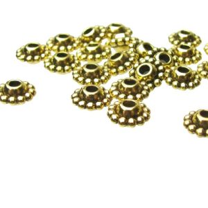 gold chunky daisy spacer beads
