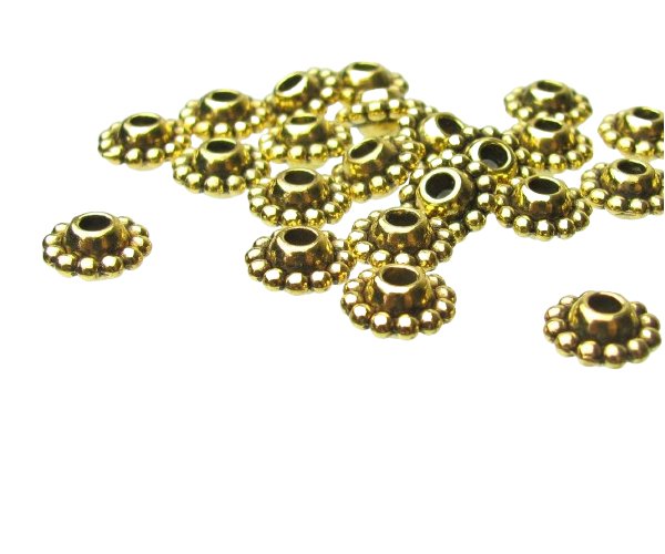 gold chunky daisy spacer beads