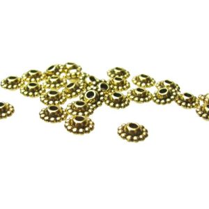 gold chunky daisy spacer beads