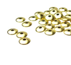 gold toned plain saucer spacer beads