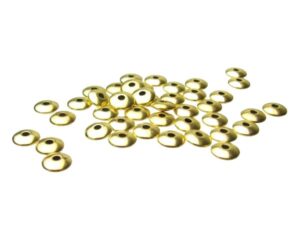 gold toned plain saucer spacer beads