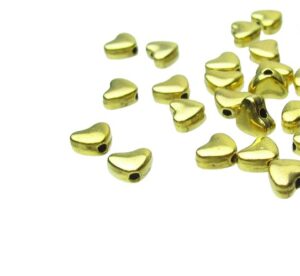 gold small heart metal beads