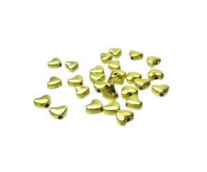 gold small heart metal beads