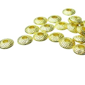 gold spotty saucer beads