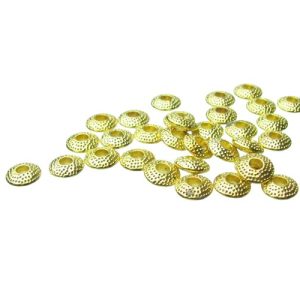 gold spotty saucer beads