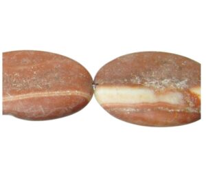 brick jasper with calcite oval gemstone beads