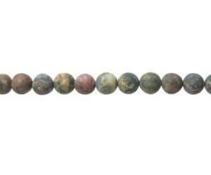 matte leopardskin jasper 8mm round beads